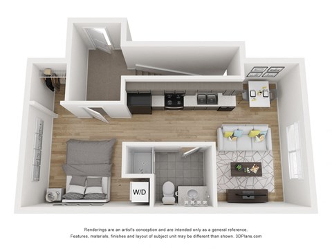 Floor plan for studio, 1 bath, 470 sqft